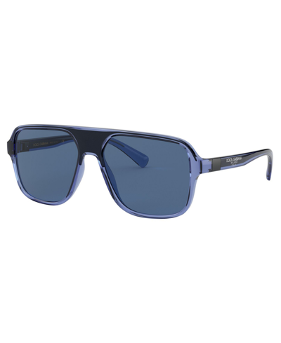 Shop Dolce & Gabbana Men's Sunglasses, Dg6134 In Transparent Blue,black,dark Blue