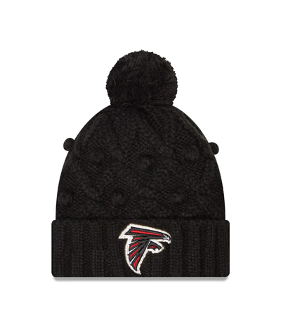 Shop New Era Women's  Black Atlanta Falcons Toasty Cuffed Knit Hat With Pom
