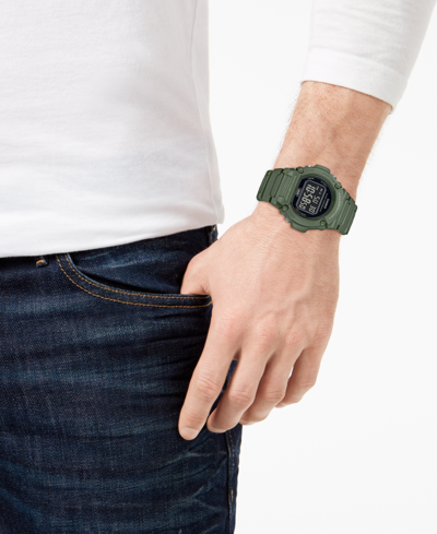 Casio Men's Digital Green Resin Strap Watch 47mm In Green