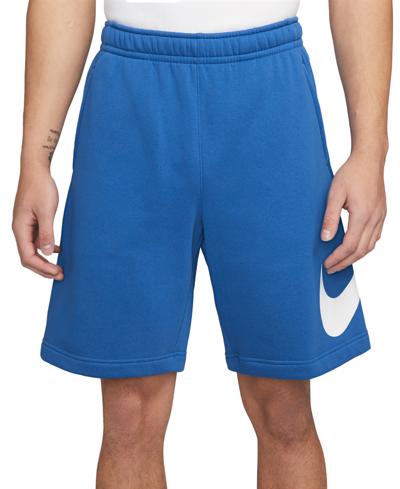 Shop Nike Sportswear Club Men's Graphic Shorts In Game Royal,white,white