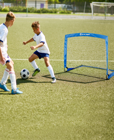 E-jet Sport Backyard Soccer Goal, Pop-up Soccer Goals, Set Of 2 In Blue