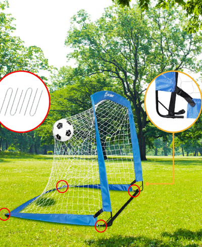 E-jet Sport Backyard Soccer Goal, Pop-up Soccer Goals, Set Of 2 In Blue