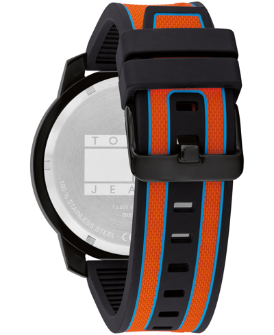 Shop Tommy Hilfiger Men's Multifunction Orange Silicone Watch 50mm