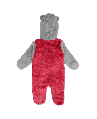 Outerstuff Newborn And Infant Boys And Girls Red Washington Capitals Game Nap Teddy Fleece Bunting Full-zip Sle In Red