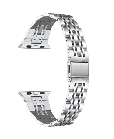 Shop Posh Tech Unisex Rainey Stainless Steel Band For Apple Watch Size- 38mm, 40mm, 41mm In Silver