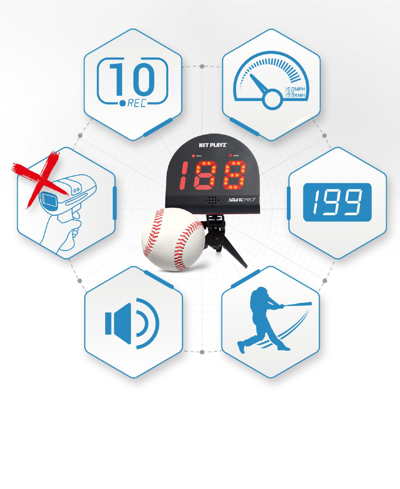 Net Playz Speed Radar, Multi-sports Personal Speed Radar Detector Gun, Measurement Baseball Pitching, Bat Swin In Black
