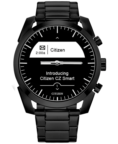 Shop Citizen Men's Cz Smart Hybrid Sport Black-tone Stainless Steel Bracelet Smart Watch 43mm