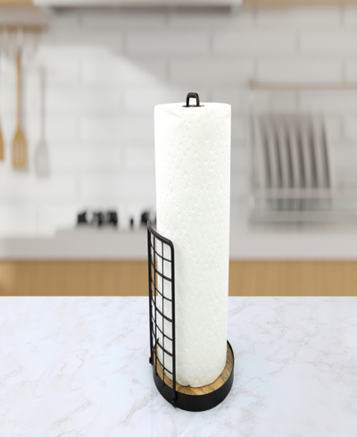 Shop Spectrum Madison Paper Towel Holder For Countertop Storage In Light Wood,black