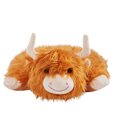 Shop Pillow Pets Pillow Pet Highland Cow Plush Pillow In Brown