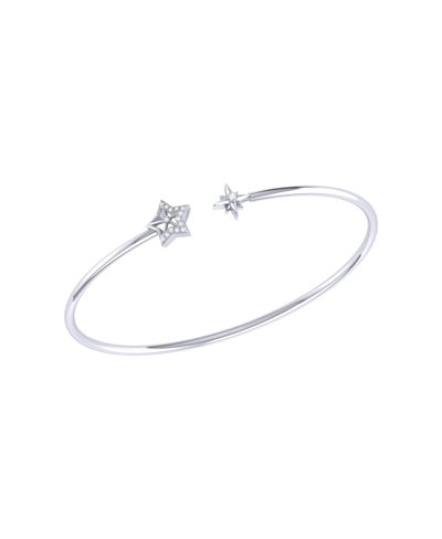 Shop Luvmyjewelry Starry Night Design Sterling Silver Diamond Adjustable Women Cuff In White