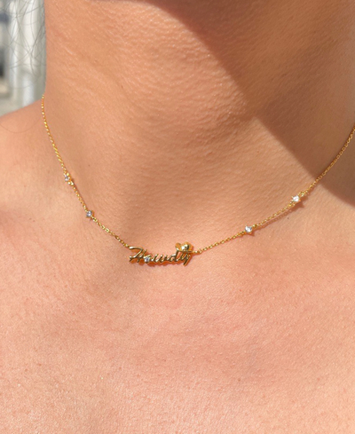 Girls Crew 18k Gold-plated Crystal Howdy Script Choker Pendant Necklace, 13" + 3" Extender In Gold