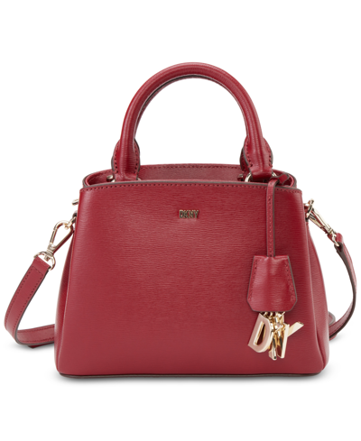 Shop Dkny Paige Small Satchel With Convertible Strap In Scarlet