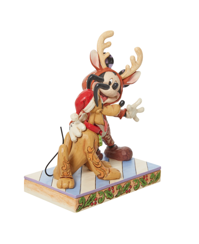 Shop Jim Shore Mickey Reindeer With Pluto Santa In Multi