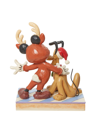 Shop Jim Shore Mickey Reindeer With Pluto Santa In Multi