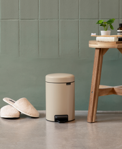 Brabantia New Icon Step On Trash Can, 1.3 Gallon, 5 Liter In Soft Beige