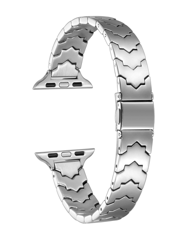 Shop Posh Tech Unisex Iris Stainless Steel Band For Apple Watch Size- 38mm, 40mm, 41mm In Silver