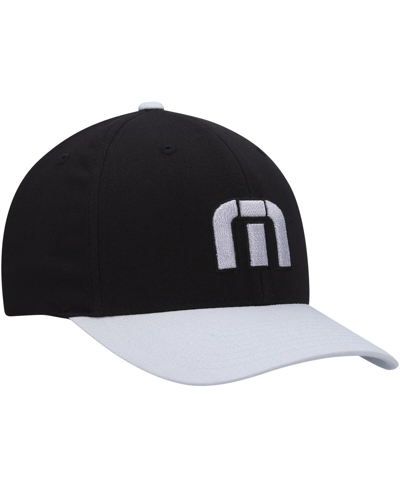 Shop Travis Mathew Men's  Black, Gray Skipper Tri-blend Snapback Hat In Black,gray