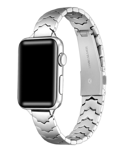 Shop Posh Tech Unisex Iris Stainless Steel Band For Apple Watch Size- 42mm, 44mm, 45mm, 49mm In Silver
