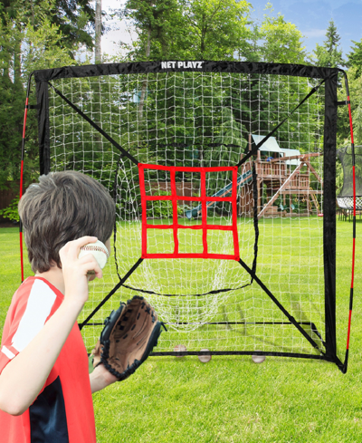 Net Playz Baseball Net, Kids Practice Net, Hitting Pitching Training Aids, Portable, 5' X 5' In Black