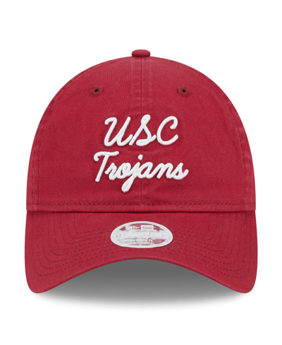 Shop New Era Women's  Cardinal Usc Trojans Script 9twenty Adjustable Hat