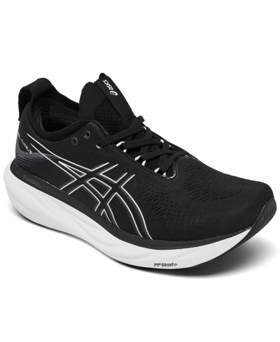 Shop Asics Men's Gel-nimbus 25 Running Sneakers From Finish Line In Black,pure Silver