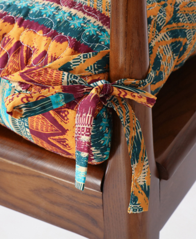 Greenland Home Fashions Southwest Triple-cushioned 4 Piece Chair Pad Set, 18" X 18" X 4" In Siesta