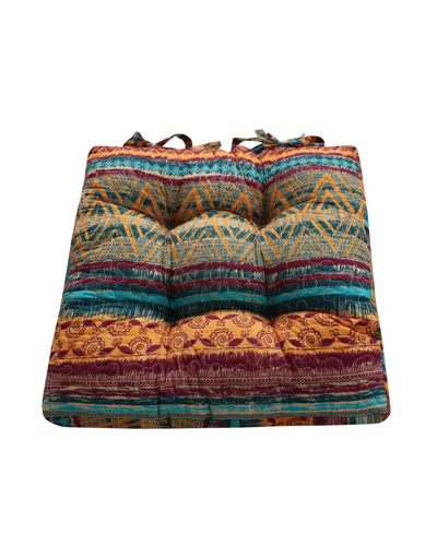 Greenland Home Fashions Southwest Triple-cushioned 4 Piece Chair Pad Set, 18" X 18" X 4" In Siesta