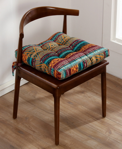Greenland Home Fashions Southwest Triple-cushioned 4 Piece Chair Pad Set, 18" X 18" X 4" In Siesta
