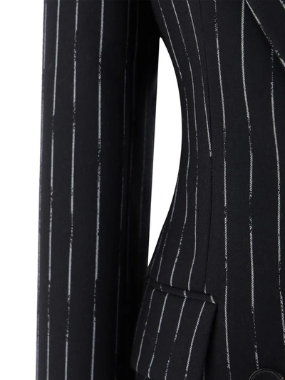 Shop Alexander Mcqueen Blazers & Vests In Black/ivory
