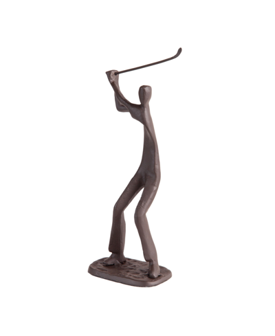 Shop Danya B Golfer Cast Iron Sculpture In Dark Brown