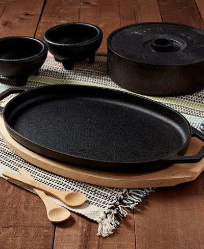 Shop Infuse Latin Cast Iron 8 Piece Fajita Set In Black