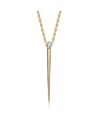 Shop Stella Valentino Sterling Silver 14k Gold Plated 0.10ct Lab Created Moissanite Gothic Spike Pendant Layering Necklace