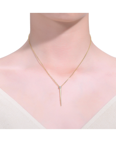 Shop Stella Valentino Sterling Silver 14k Gold Plated 0.10ct Lab Created Moissanite Gothic Spike Pendant Layering Necklace