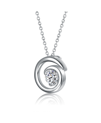 Shop Stella Valentino Sterling Silver White Gold Plated With 1ct Lab Created Moissanite Open Eternity Circle Swirl Pendant