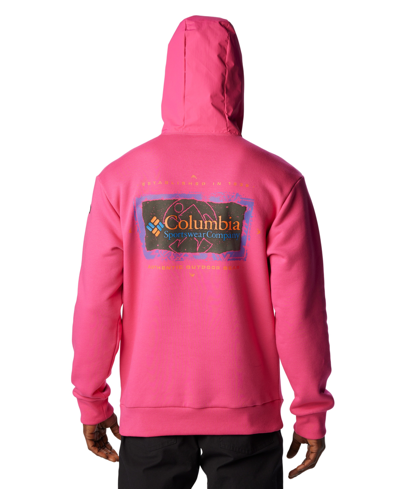 Shop Columbia Men's Wintertrainer Logo-print Fleece Hoodie In Fuchsia Fizz