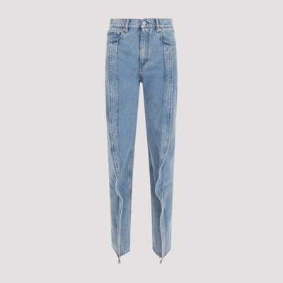 Shop Y/project Slim Banana Jeans In Heavy Sw Blue