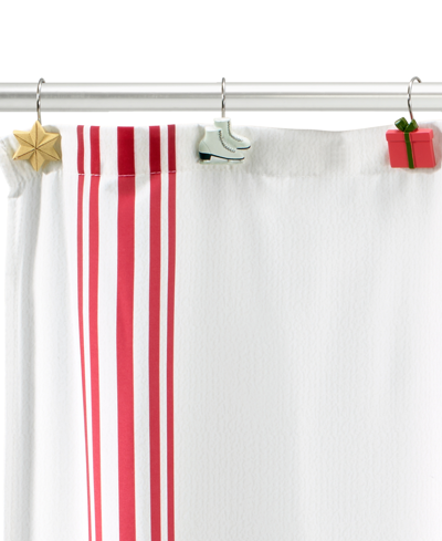 Shop Avanti Holiday Countdown Shower Curtain And Shower Hooks, 13 Piece Set In Multicolor