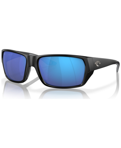 Shop Costa Del Mar Men's Tailfin Polarized Sunglasses, Mirror 6s9113 In Black,blue