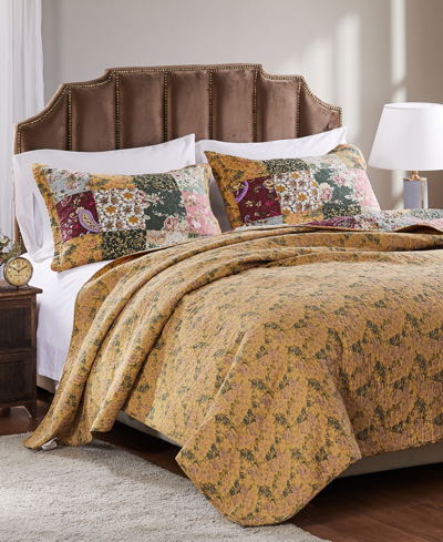 Shop Greenland Home Fashions Antique Chic Cotton Authentic Patchwork 5 Piece Quilt Set, Full/queen In Multi