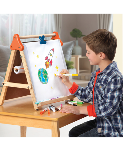 Discovery 3-in-1 Tabletop Dry Erase Chalkboard Painting Art Easel, Wood Frame In Brown
