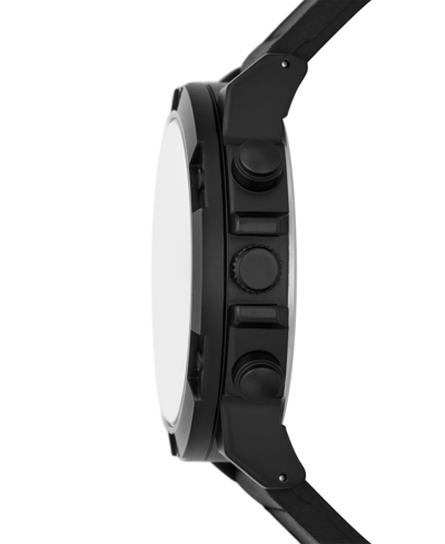 Folio Men's Quartz Three Hand Black Polyurethane Watch 48mm, Gift Set In Black