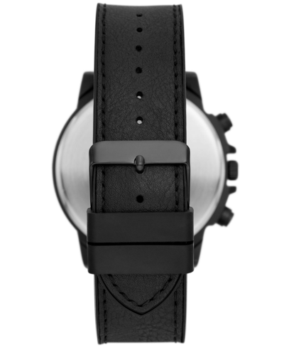 Folio Men's Quartz Three Hand Black Polyurethane Watch 48mm, Gift Set In Black