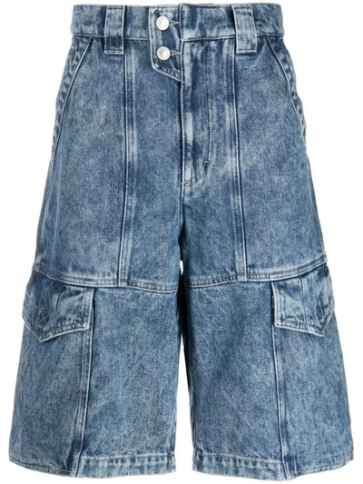 Shop Isabel Marant - Wide Denim Shorts In Blue