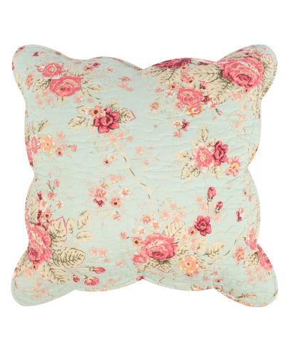 Shop Greenland Home Fashions Antique Rose Shabby Chic Decorative Pillow Set, 18" X 18" In Blue