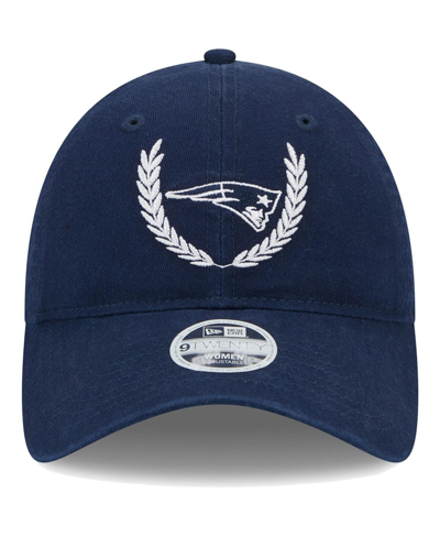 New Era Navy New England Patriots Leaves 9twenty Adjustable Hat In Navy