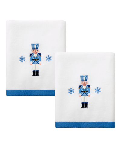 Avanti Nutcracker Trellis Cotton 2 Pack Hand Towel, 16" X 30" In White