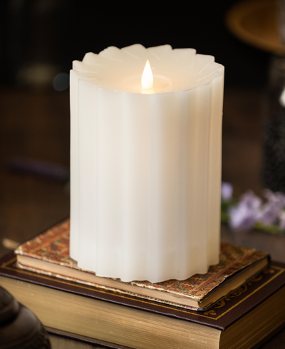 Shop Seasonal Sutton Fluted Motion Flameless Candle 3 X 5 In Ivory