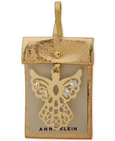 Shop Anne Klein Gold-tone Angel Ornament & Silver-tone 3-pc. Earrings Set In Multi