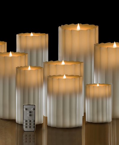 Shop Seasonal Sutton Fluted Motion Flameless Candle 3 X 9 In White