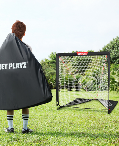 Net Playz Backyard Lacrosse Goal, Kids Backyard Training, Practice Exercise Portable Lacrosse Net, Equipment G In Black